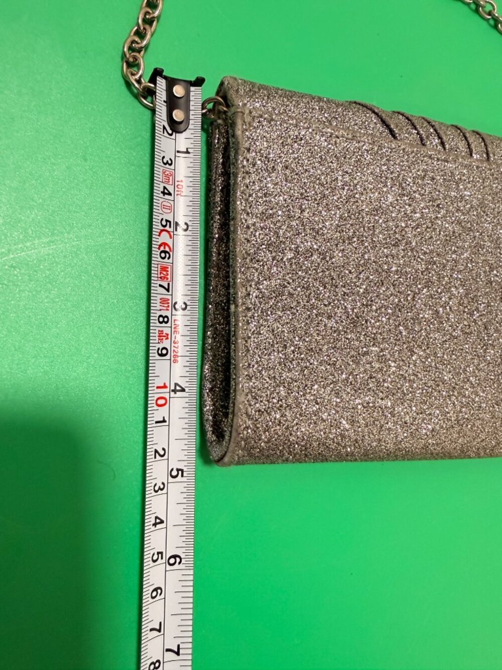 Icing Convertible Pleated Silver Glitter Envelope Clutch/shoulder Evening Bag - Picture 8 of 8